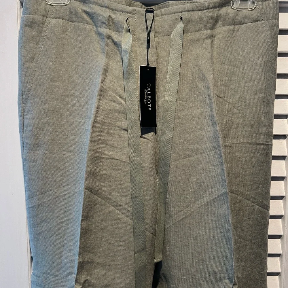 Women’s brand new with tags Talbots linen Sage Green Pants